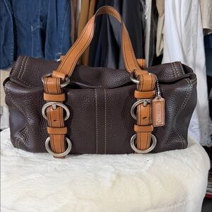 Coach Dark Brown and Tan  Bag